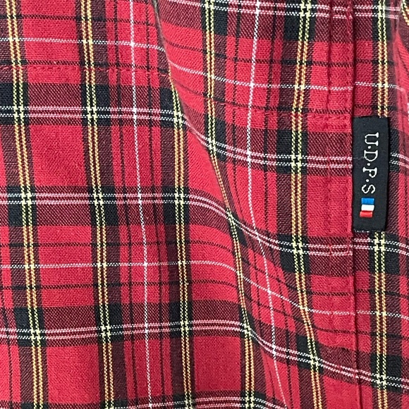 Universite De Paris Sorbonne Red Plaid Men’s Button Down Shirt Size Medium - Picture 4 of 6